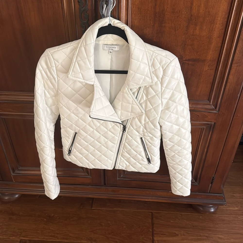 White Faux Leather Jacket